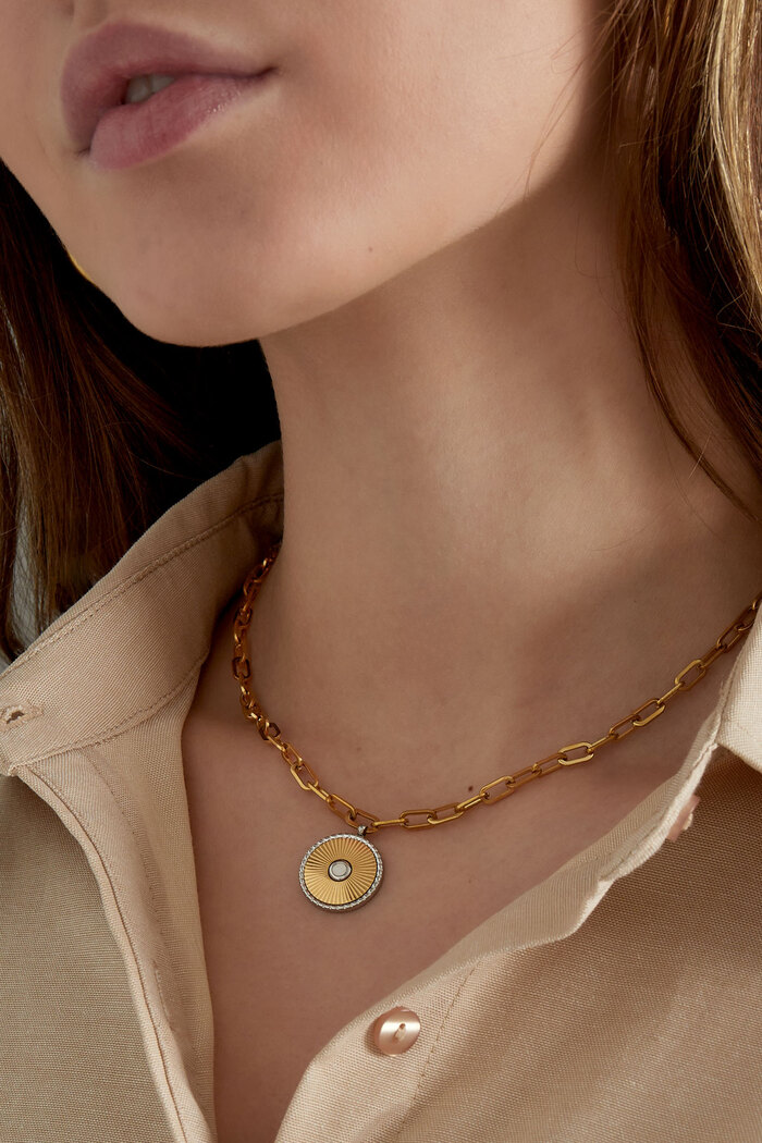 Collar de eslabones con detalle de oro/plata - oro Imagen3
